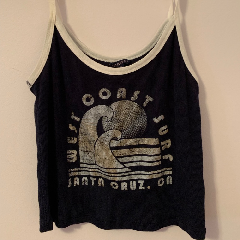 Dark blue crop top tank top